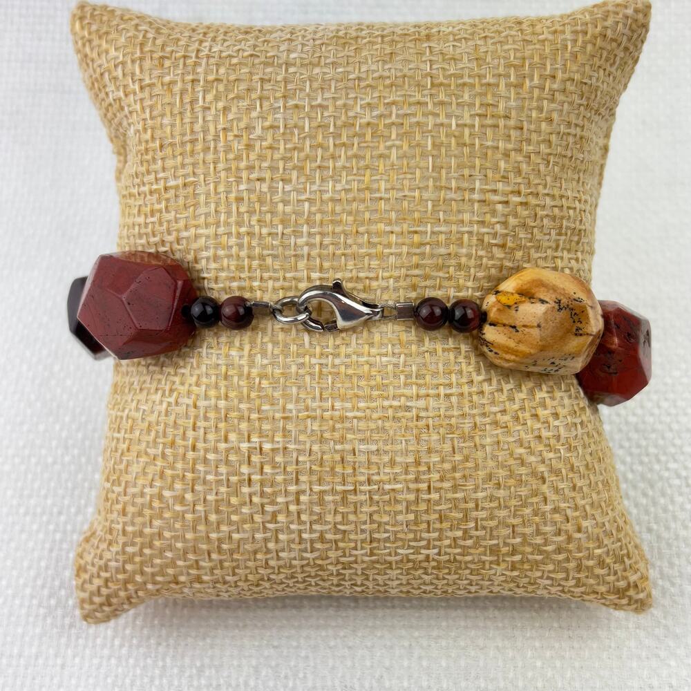 Mookaite Red Jasper Chunky Stone Statement 925 Br… - image 4